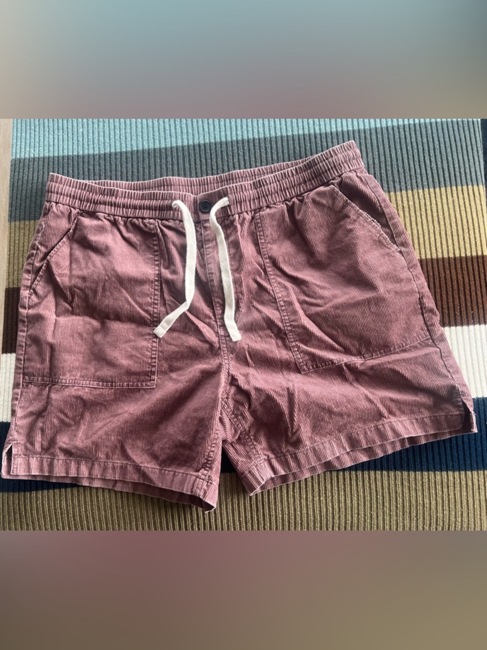 Frank & Oak Corduroy Drawstring Hybrid Shorts - Dusty Rose